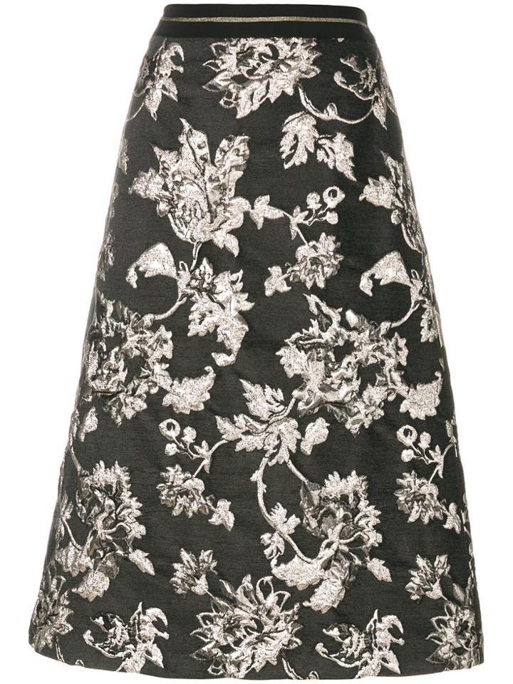Luisa Cerano A-line Jacquard Skirt - Grey