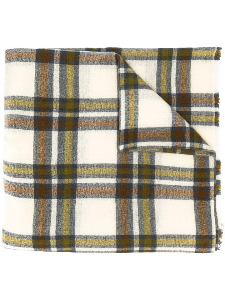 Isabel Marant Check Print Scarf - Neutrals