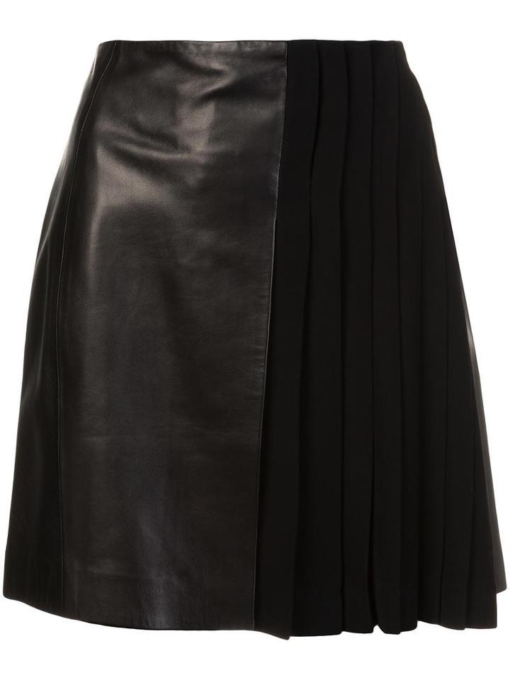 Mugler Pleated Detailing Skirt, Women's, Size: 40, Black, Polyamide/spandex/elastane/viscose