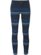Dolce & Gabbana Striped Skinny Jeans, Women's, Size: 44, Blue, Cotton/spandex/elastane