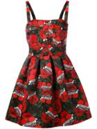 Philipp Plein - Rose Print Dress - Women - Polyamide/polyester - L, Red, Polyamide/polyester