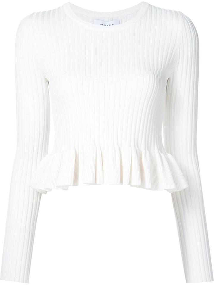 Derek Lam 10 Crosby Ribbed Ruffle Jumper