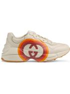 Gucci Rhyton Sneakers With Interlocking G And Heart - White