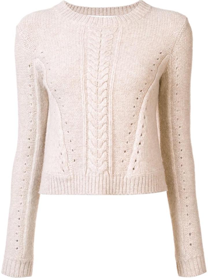 Veronica Beard Crew Neck Jumper, Women's, Size: Medium, Nude/neutrals, Nylon/wool