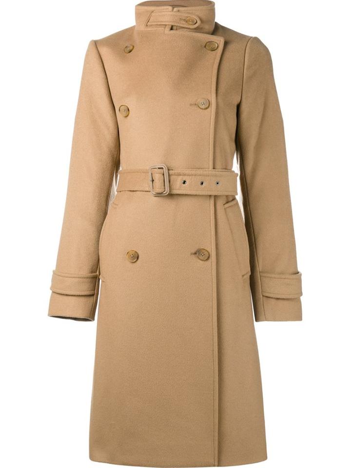 Vince Belted Trench Coat, Women's, Size: Large, Brown, Polyester/cashmere/wool