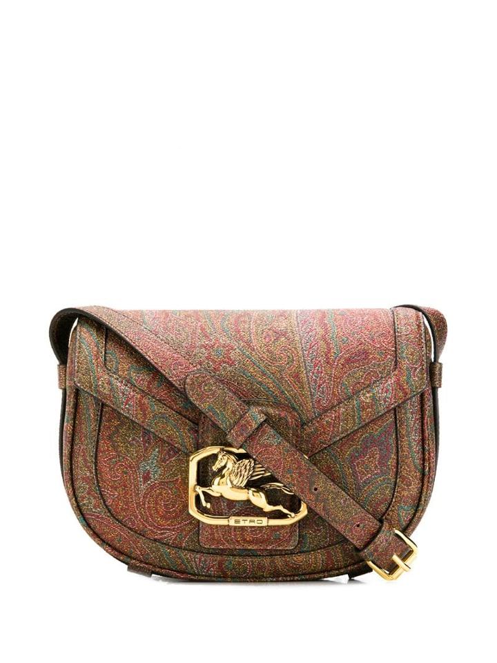 Etro Logo Plaque Crossbody Bag - Red