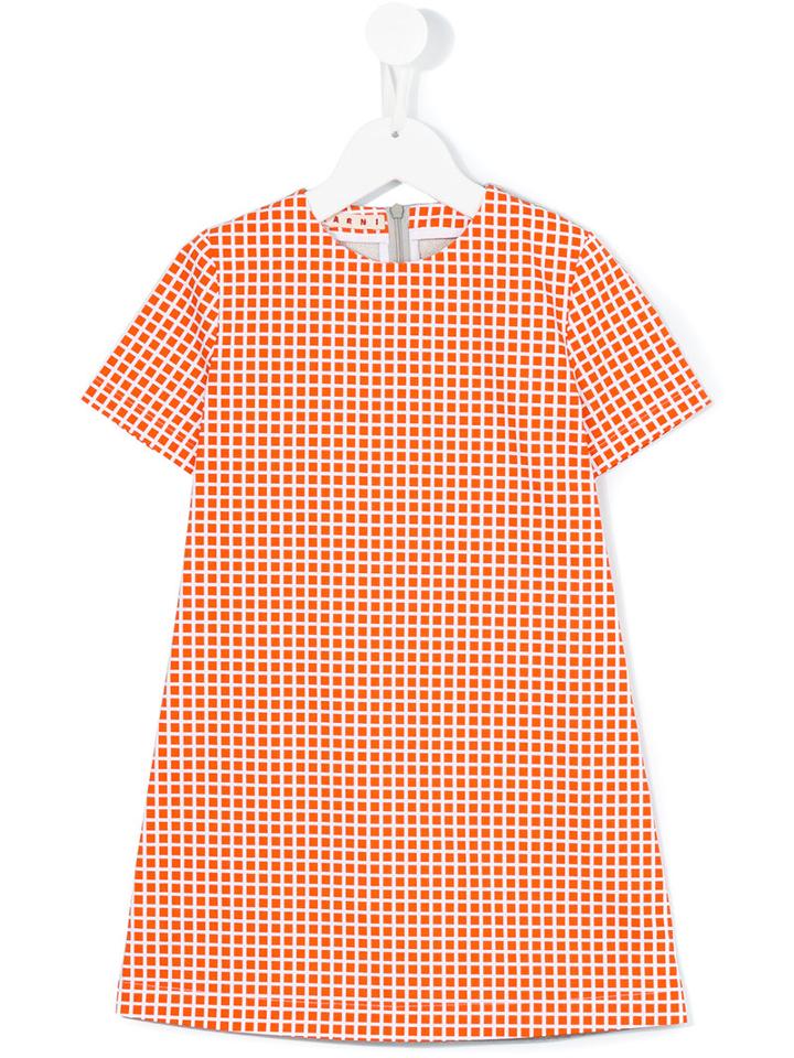 Marni Kids - Checked Dress - Kids - Cotton - 6 Yrs, Girl's, Yellow/orange