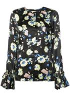Derek Lam 10 Crosby Long Sleeve Blouse With Cuff Ties - Black