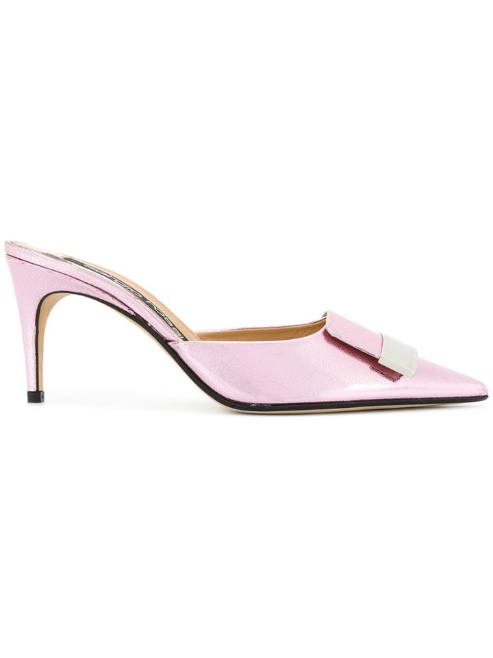 Sergio Rossi Pointed Mules - Pink & Purple