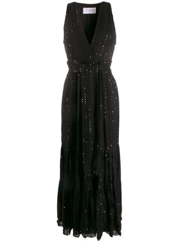 Sundress Embellished Long Dress - Black