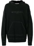 Givenchy Blurred Givenchy Distressed Hoodie - Black