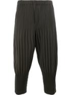 Homme Plissé Issey Miyake - Pleated Cropped Trousers - Men - Polyester - 3, Green, Polyester