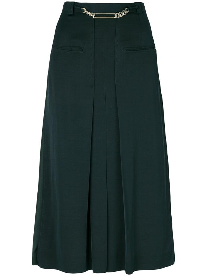 Carven Pleated High-waisted Skirt - Green