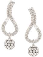 Alessandra Rich Crystal Embellished Pendant Earrings - Silver