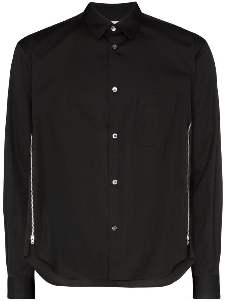 Comme Des Garçons Shirt Zipped-sleeve Tailored Shirt - Black