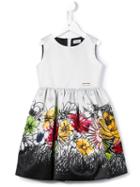 Moschino Kids Floral Print Sleeveless Dress, Toddler Girl's, Size: 3 Yrs, Grey