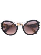 Prada Eyewear Oversized Sunglasses - Black