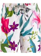 Mc2 Saint Barth Floral Print Swim Shorts - White