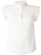 Philosophy Di Lorenzo Serafini - Ruffled Trim T-shirt - Women - Cotton/nylon - 42, Nude/neutrals, Cotton/nylon