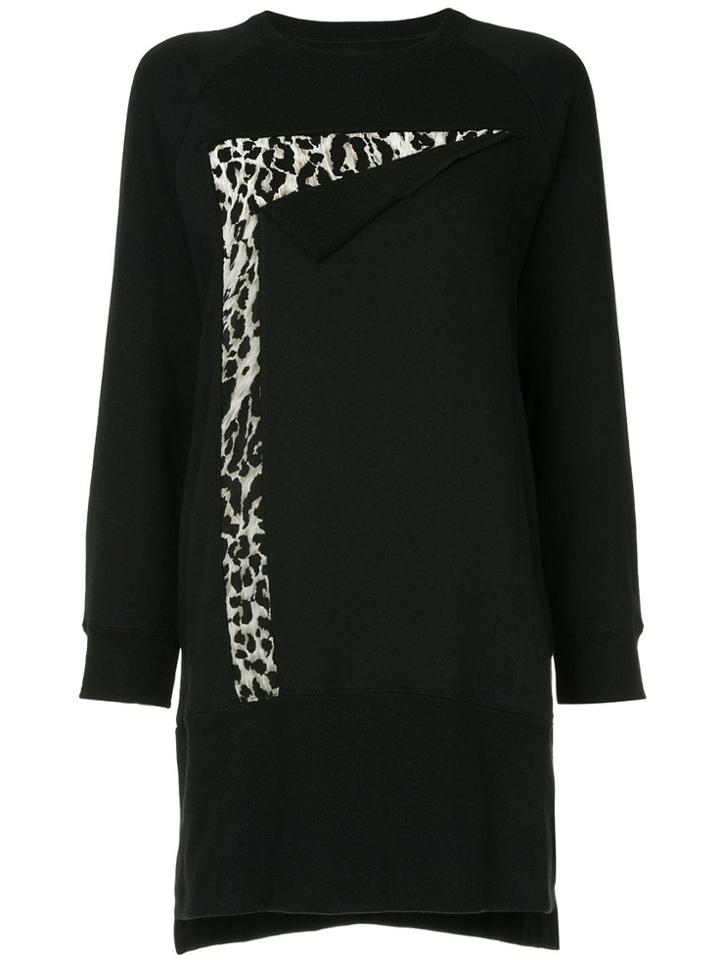 Maison Mihara Yasuhiro Leopard Print Sweatdress - Black