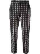 Theory Checked Cropped Trousers, Women's, Size: 4, Black, Spandex/elastane/virgin Wool