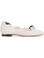 Fendi Frill-trim Ballerinas - Grey