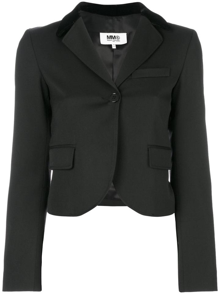 Mm6 Maison Margiela Cropped Blazer - Black