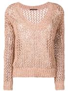 Luisa Cerano Crochet Open-knit Jumper - Pink