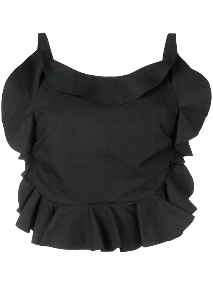Brock Collection Backless Ruffle Tank Top - Blue
