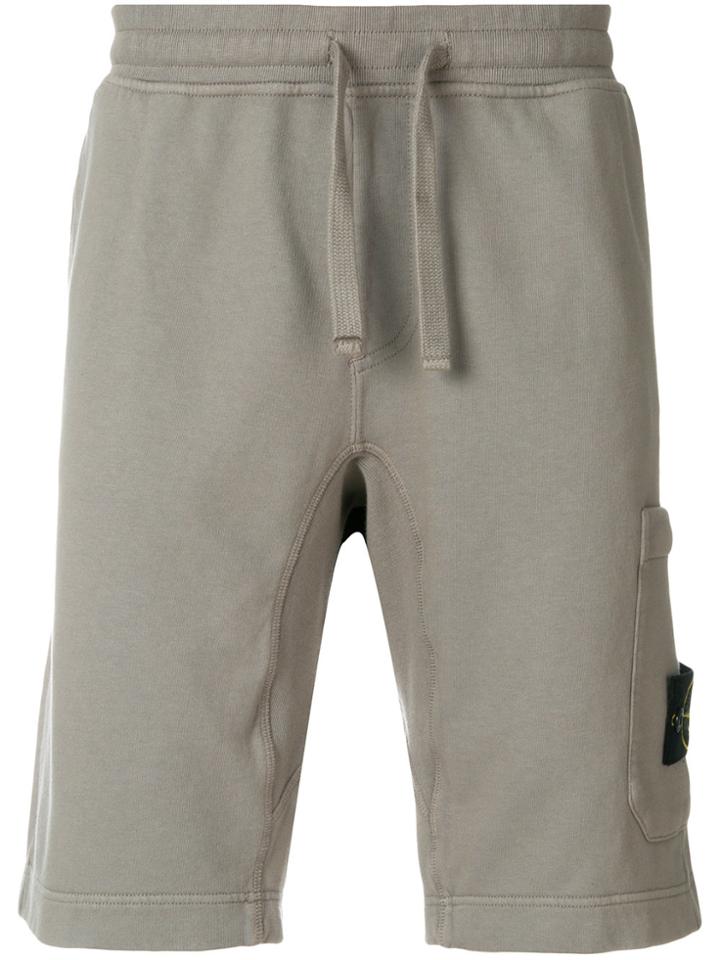 Stone Island Logo Badge Bermuda Shorts - Grey