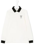 Moschino Kids Teen Logo Embroidered Polo Shirt - White