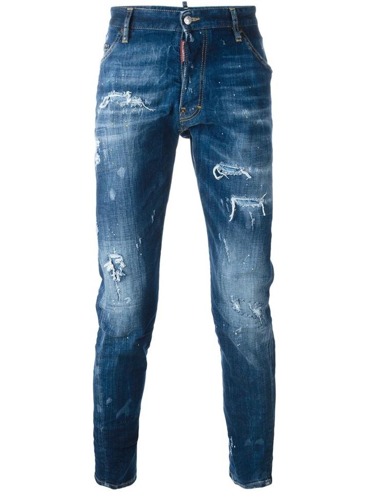 Dsquared2 Classic Kenny Twist Jeans, Men's, Size: 48, Blue, Cotton/spandex/elastane/polyester/leather