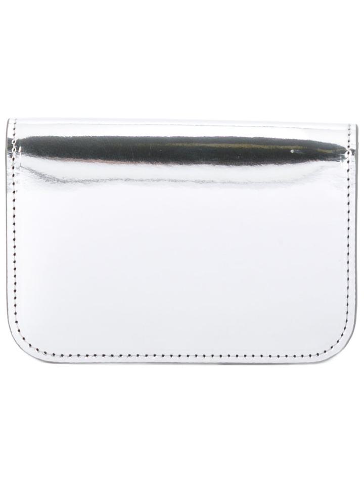 Maison Margiela Metallic (grey) Foldover Clutch, Women's, Patent Leather