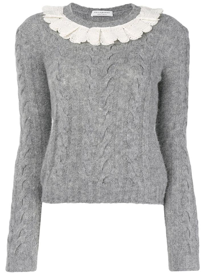 Philosophy Di Lorenzo Serafini Front Bib Sweater - Grey