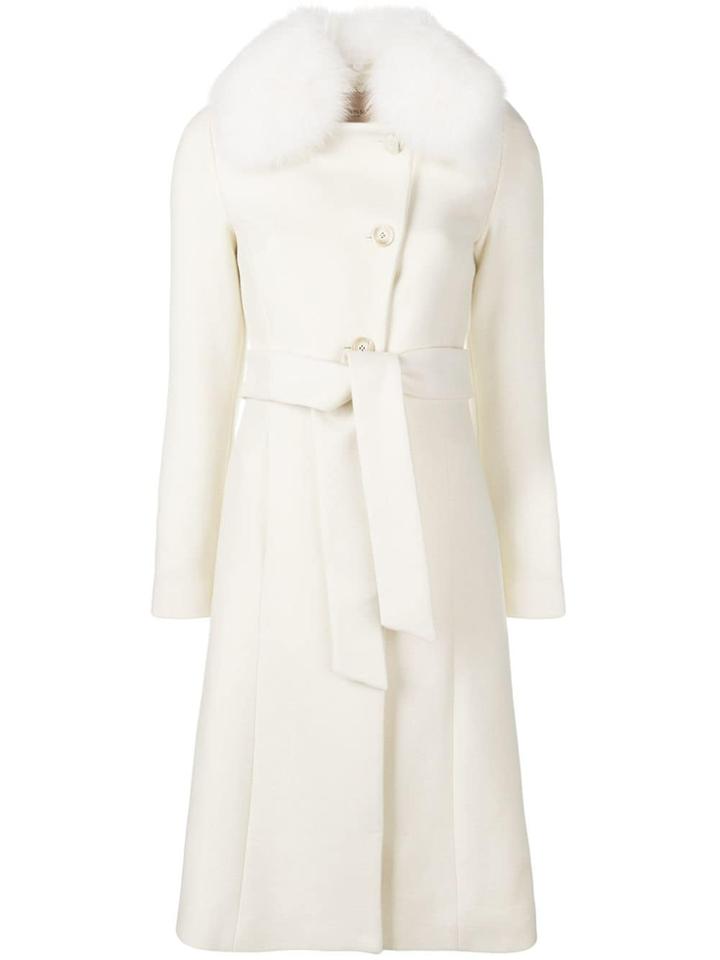 Twin-set Fox Fur Collar Coat - White