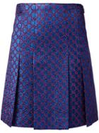 Gucci - Gg Pleated Mini Skirt - Women - Silk/cotton/acrylic/metallized Polyester - 44, Blue, Silk/cotton/acrylic/metallized Polyester