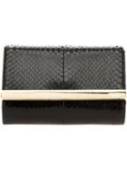 Fendi Snakeskin Effect Clutch - Black