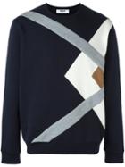 Msgm Colour Block Sweatshirt, Men's, Size: Large, Blue, Cotton
