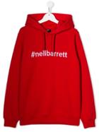Neil Barrett Kids Hashtag Logo Hoody - Red
