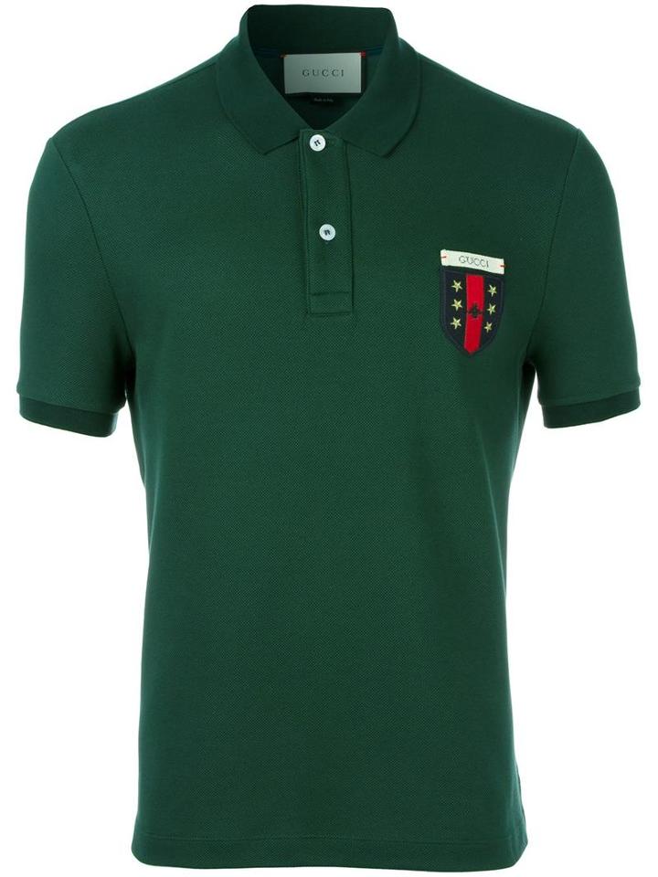 Gucci Web Crest Polo Shirt, Men's, Size: Xl, Green, Cotton/spandex/elastane
