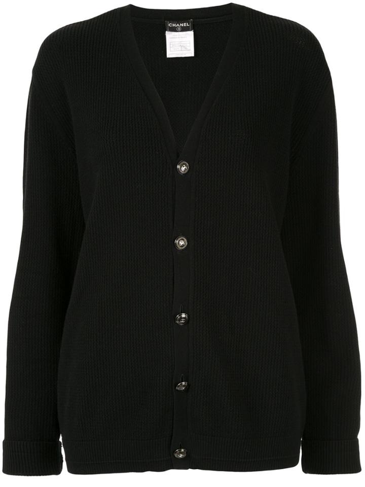 Chanel Pre-owned Textured Relaxed Cardigan - Black