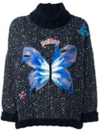 Dolce & Gabbana Butterfly Jumper, Women's, Size: 40, Black, Acrylic/polyamide/polyester/wool