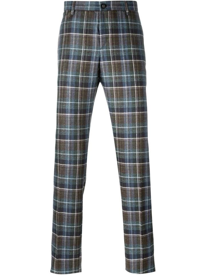 Etro Woven Check Trousers