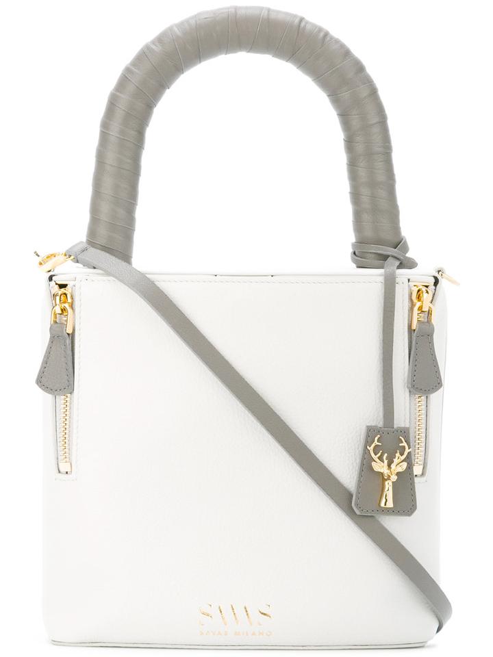 Savas - Lucchetto Tote - Women - Calf Leather - One Size, White, Calf Leather