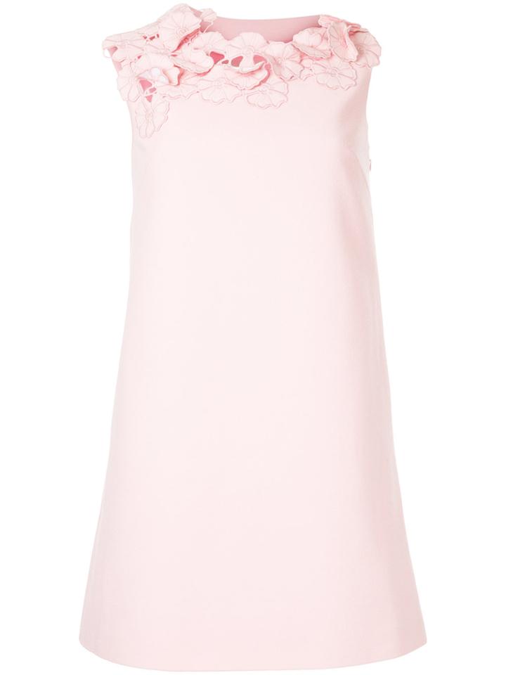 Lanvin Floral Appliqué Dress - Pink & Purple