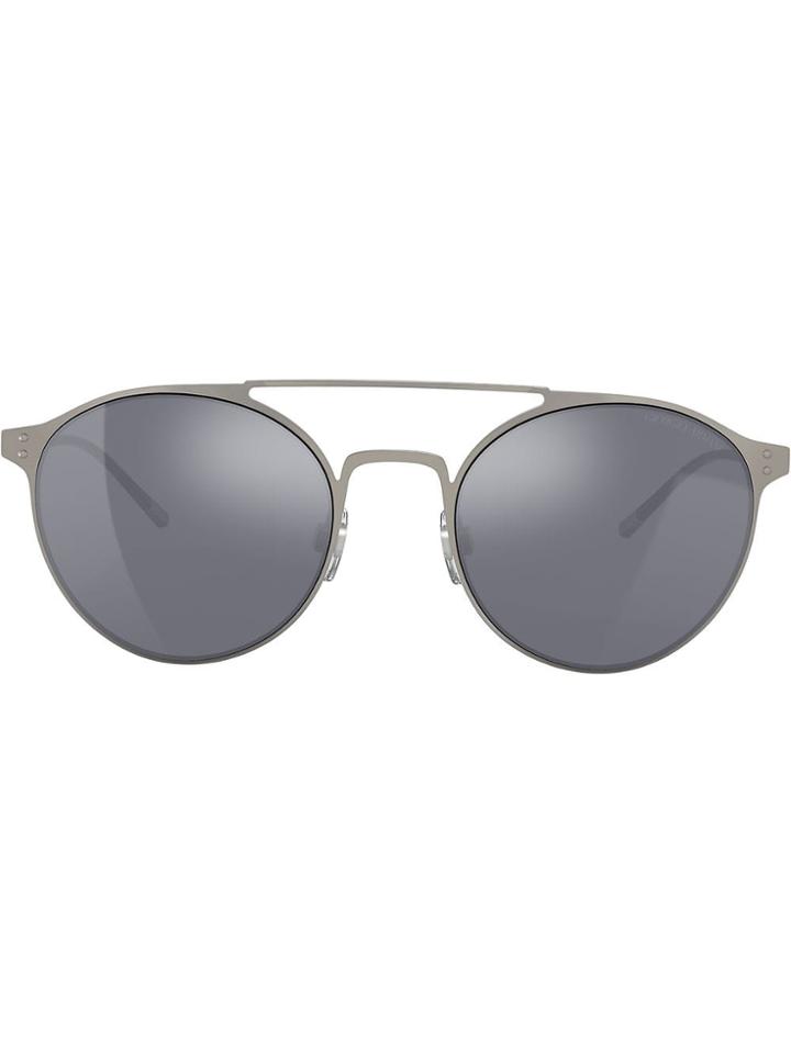 Giorgio Armani Aviator Frame Sunglasses - Metallic