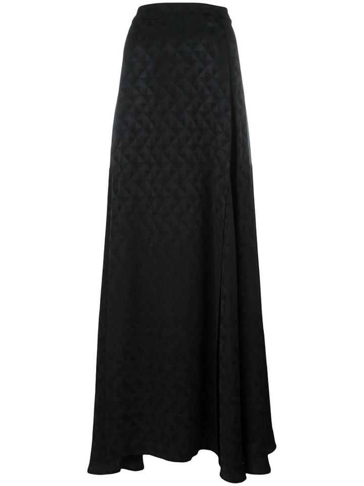 Zeus+dione Tonal Print Long Skirt, Women's, Size: 38, Black, Silk/cupro