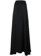 Zeus+dione Tonal Print Long Skirt, Women's, Size: 38, Black, Silk/cupro
