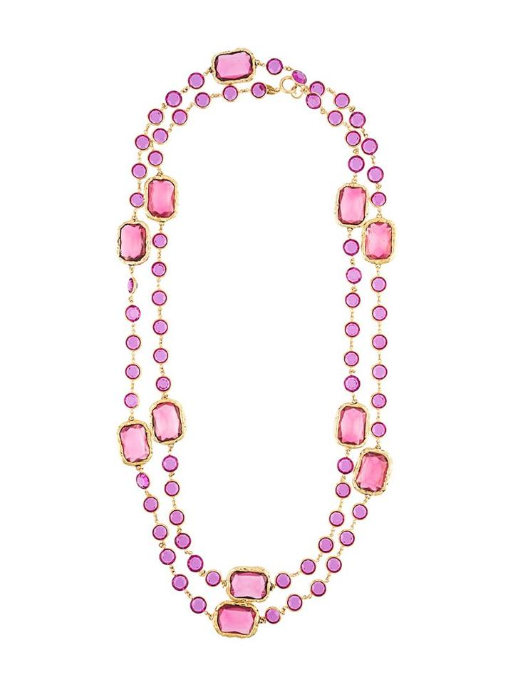 Chanel Vintage Gripoix Necklace, Women's, Pink/purple