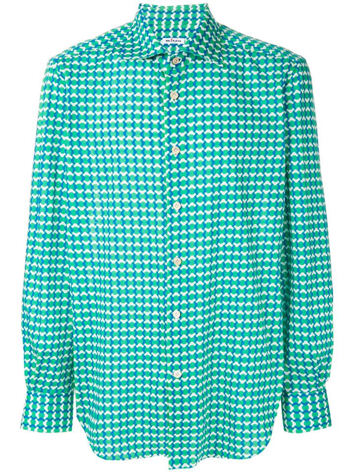 Kiton Pattern Print Shirt - Green